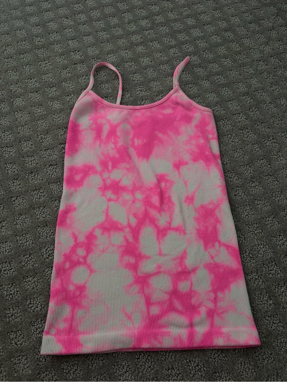 Pink Tie-Dye Ribbed Cami Tank Top Women’s Size XS